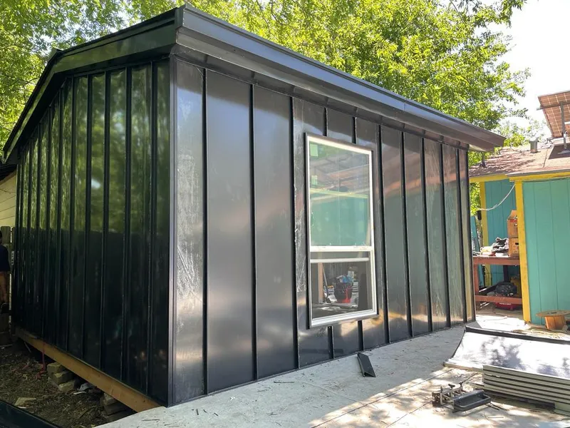 Black standing seam metal wall panels for Metal Roof Installation in Nappanee